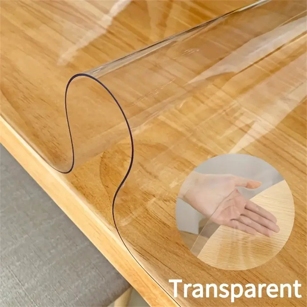 1.0mm Clear PVC Table Protector - Waterproof, Anti-Scratch for Kitchen & Dining