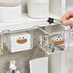 Transparent Bathroom Storage Box Hidden Cosmetics Organizer Hair clips, Makeup pads,Cotton Stick Pull-Out Storage Box