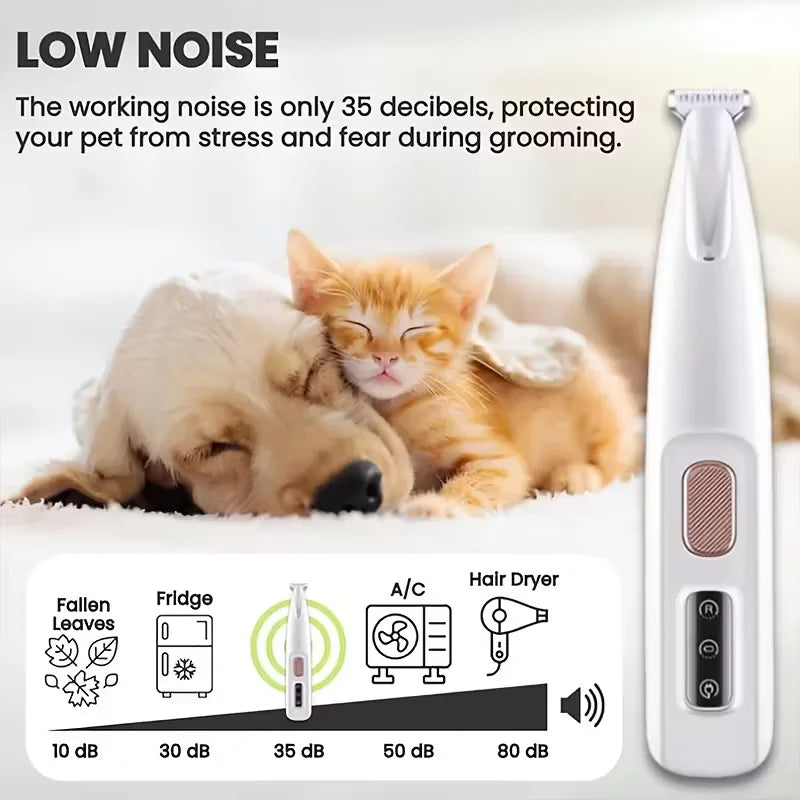 Electric cat and dog hair trimmer, USB charging pet electric pusher, pet shaver, suitable for pet eyes, ears, face, and buttocks