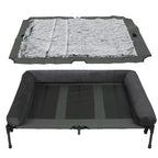 BINGOPAW Outdoor Elevated Dog Bed Cooling Raised Pet Lounger Bed Mesh Cot Sleep Camping Bed with Detachable Plush Bolster
