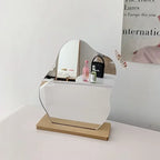 Decorative Mirror, Acrylic Wooden Base, Minimalist Irregular Makeup Mirror, Bedroom Vanity Mirror, Beauty Cosmetics