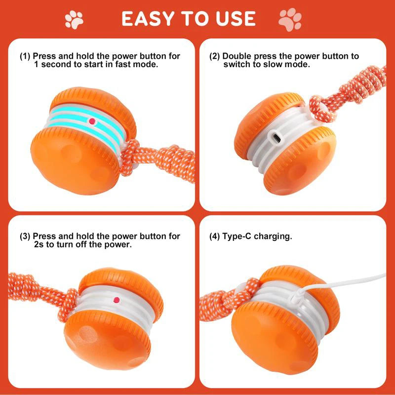 Lenovo Electric Rolling Ball Plastic Pet Toy, Rechargeable Cat and Dog Toy, Outdoor Pet Supplies with Leash Safe Materials