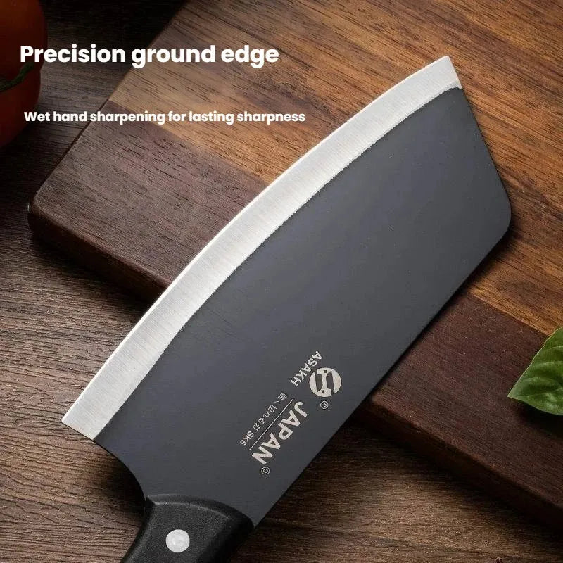 2Pcs 3Cr13 Stainless Steel Knives Kitchen Slicing Knife Chinese Chef's Butcher Knife Plastic Forged Blade Knives Cooking Cleaver