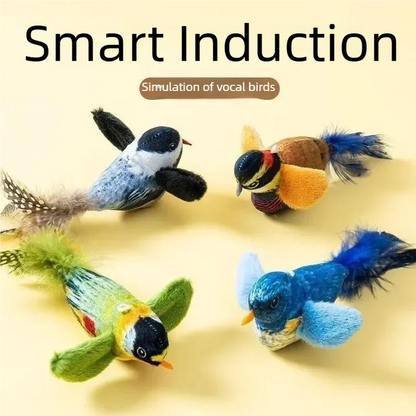 Interactive Cat Toy Electric Simulation Bird With Chirping Sound Flapping Wings Plush Chew Bite Toy For Kittens Cats Pet toy