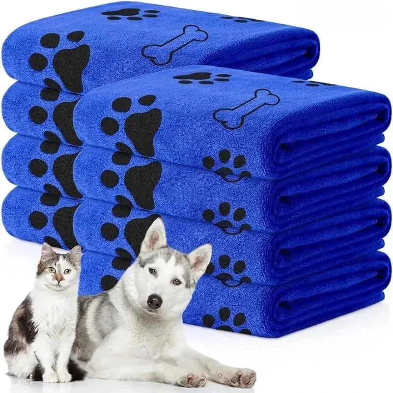 1-2pcs Quick-Drying Microfiber Dog Towel Absorbent Pet Bath Product Fiber Quick-drying Bath Towel Car Wiping Cloth Pet Supplies