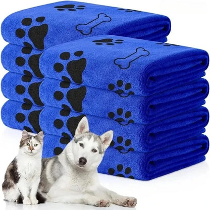 1-2pcs Quick-Drying Microfiber Dog Towel Absorbent Pet Bath Product Fiber Quick-drying Bath Towel Car Wiping Cloth Pet Supplies