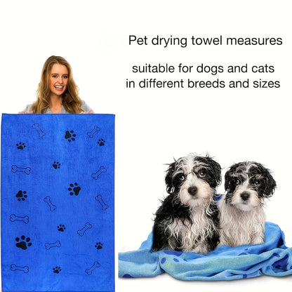 1-2pcs Quick-Drying Microfiber Dog Towel Absorbent Pet Bath Product Fiber Quick-drying Bath Towel Car Wiping Cloth Pet Supplies