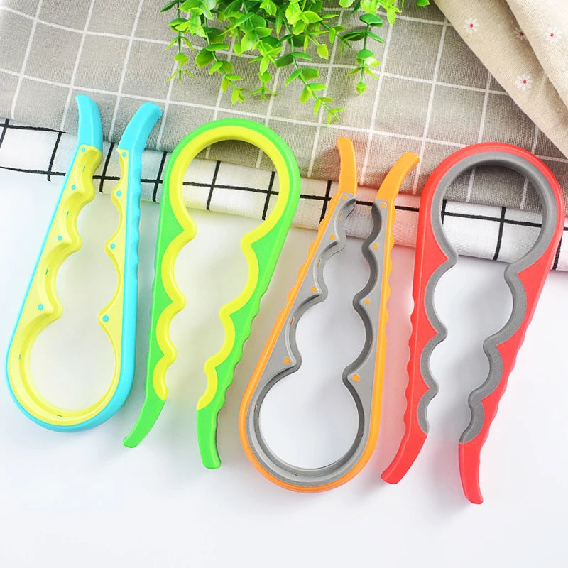 Multifunctional Four-in-One Size Bottle Cap Opener Non-Slip Twist-On Kitchen Household Tool