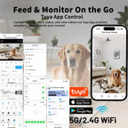 Smart Automatic Pet Feeder with 1080P HD Camera 15cm Elevated 5G WiFi Tuya APP Furpipi Control Automatic Cat Dog Food Dispenser