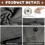 1-2pcs Quick-Drying Microfiber Dog Towel Absorbent Pet Bath Product Fiber Quick-drying Bath Towel Car Wiping Cloth Pet Supplies