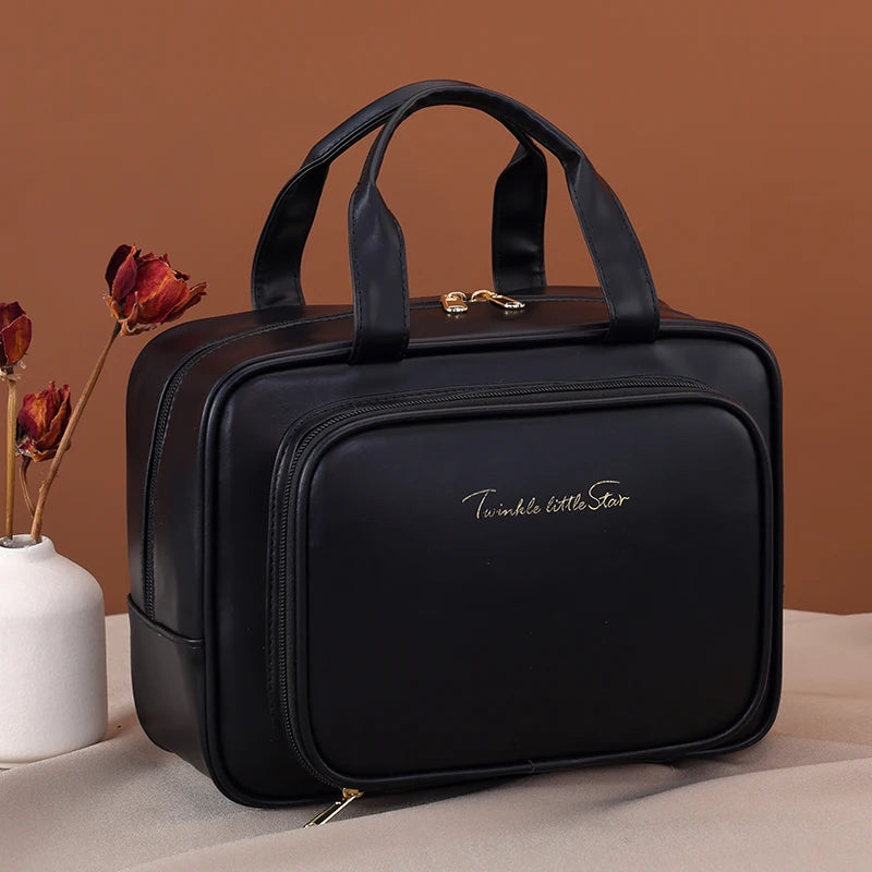 Large Capacity PU Cosmetic Bag Portable Makeup Organizer Options For Travel & Daily Use, Cosmetic Toiletry Storage