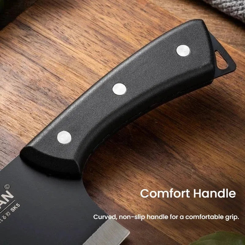 2Pcs 3Cr13 Stainless Steel Knives Kitchen Slicing Knife Chinese Chef's Butcher Knife Plastic Forged Blade Knives Cooking Cleaver