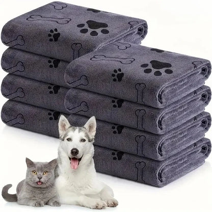 1-2pcs Quick-Drying Microfiber Dog Towel Absorbent Pet Bath Product Fiber Quick-drying Bath Towel Car Wiping Cloth Pet Supplies
