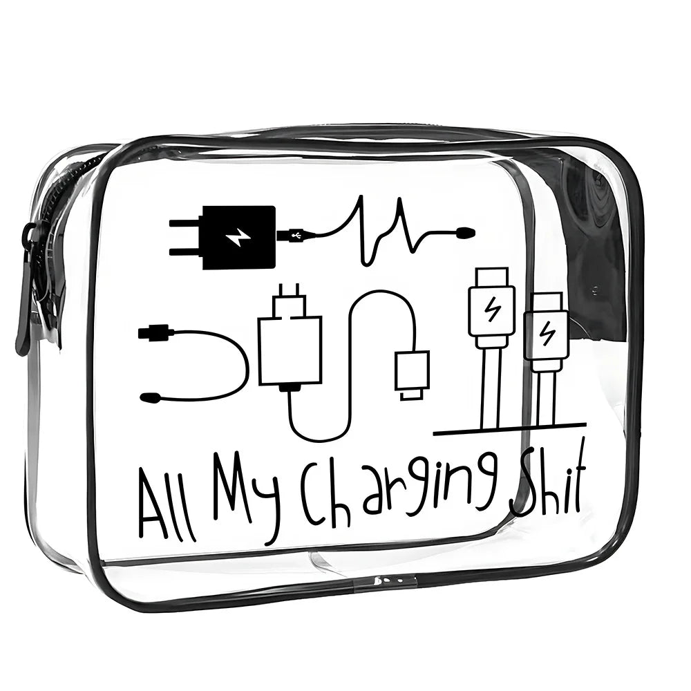 Ladies' Transparent Makeup Bag Medicine Cosmetic Bag Easy to wipe Portable Travel Storage Bag Daily Use Trip Toiletry Travel Bag