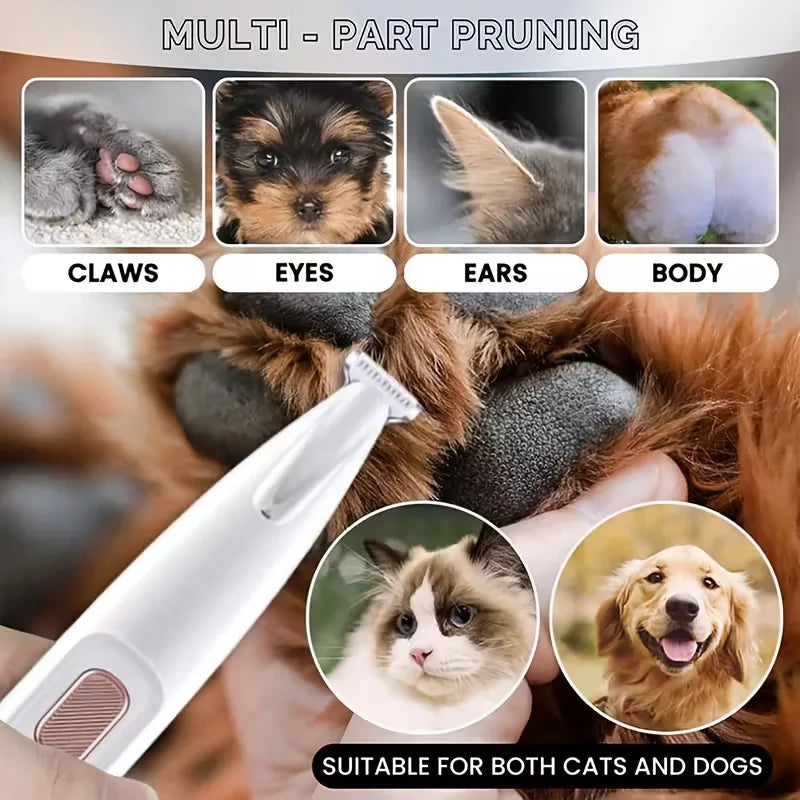Electric cat and dog hair trimmer, USB charging pet electric pusher, pet shaver, suitable for pet eyes, ears, face, and buttocks