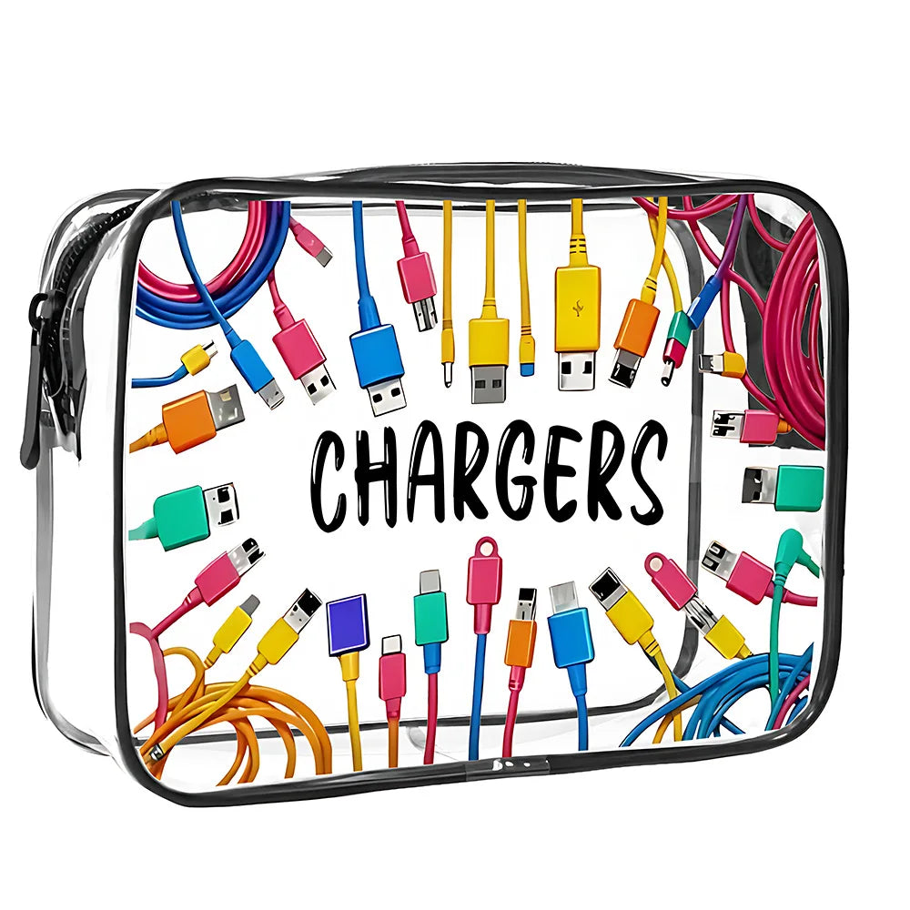 Ladies' Transparent Makeup Bag Medicine Cosmetic Bag Easy to wipe Portable Travel Storage Bag Daily Use Trip Toiletry Travel Bag
