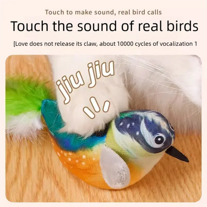 Interactive Cat Toy Electric Simulation Bird With Chirping Sound Flapping Wings Plush Chew Bite Toy For Kittens Cats Pet toy