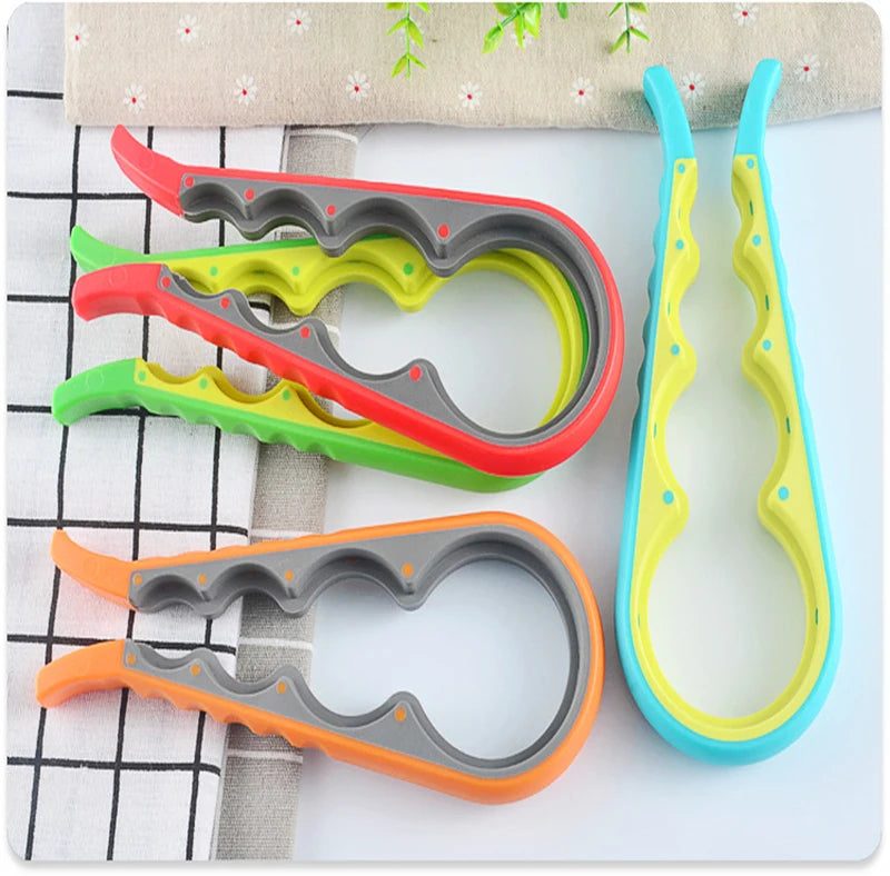 Multifunctional Four-in-One Size Bottle Cap Opener Non-Slip Twist-On Kitchen Household Tool