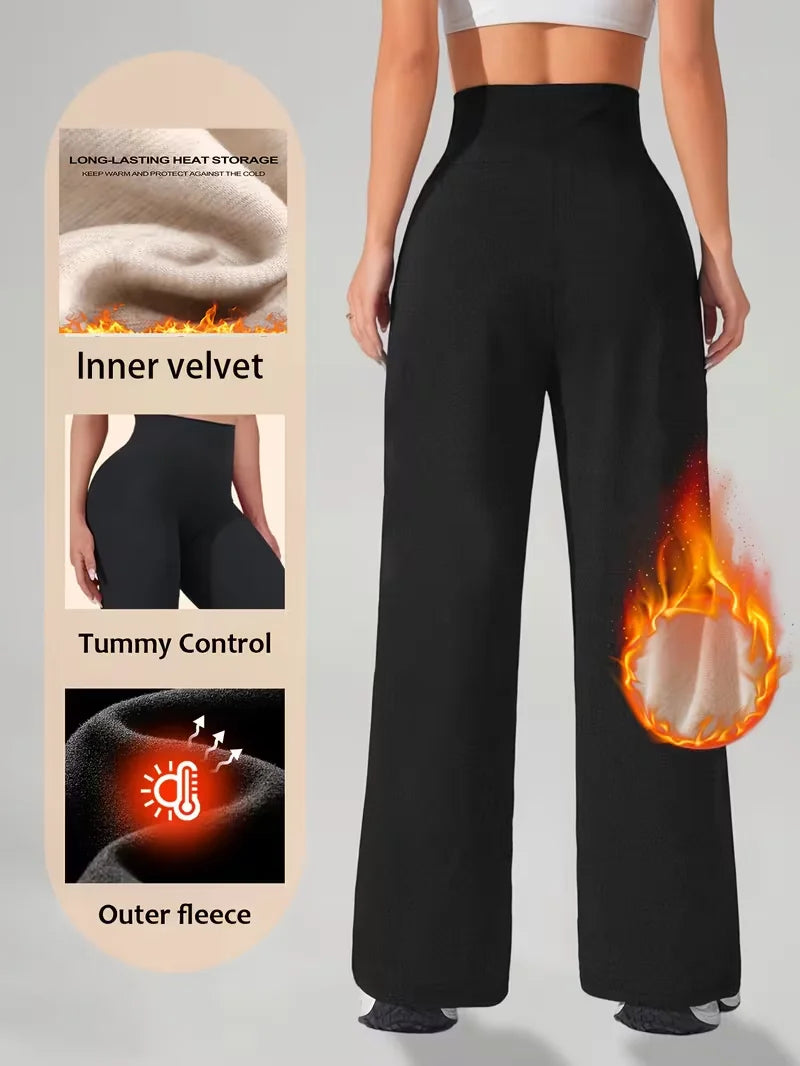 Casenzia™ Calça Wide Leg Aveludada Premium