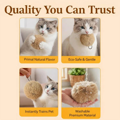 3pcs Rabbit Fur Ball Interactive Cat Toy Pet Product Containing Catnip Toy Ball Chasing Plush Toy Ball Cat Accessories 8cm