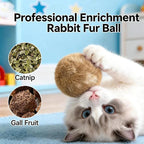 3pcs Rabbit Fur Ball Interactive Cat Toy Pet Product Containing Catnip Toy Ball Chasing Plush Toy Ball Cat Accessories 8cm